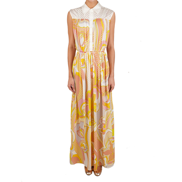 EMILIO PUCCI Dresses & Skirts - Emilio Pucci Women's Button Top Floral Dress Orange